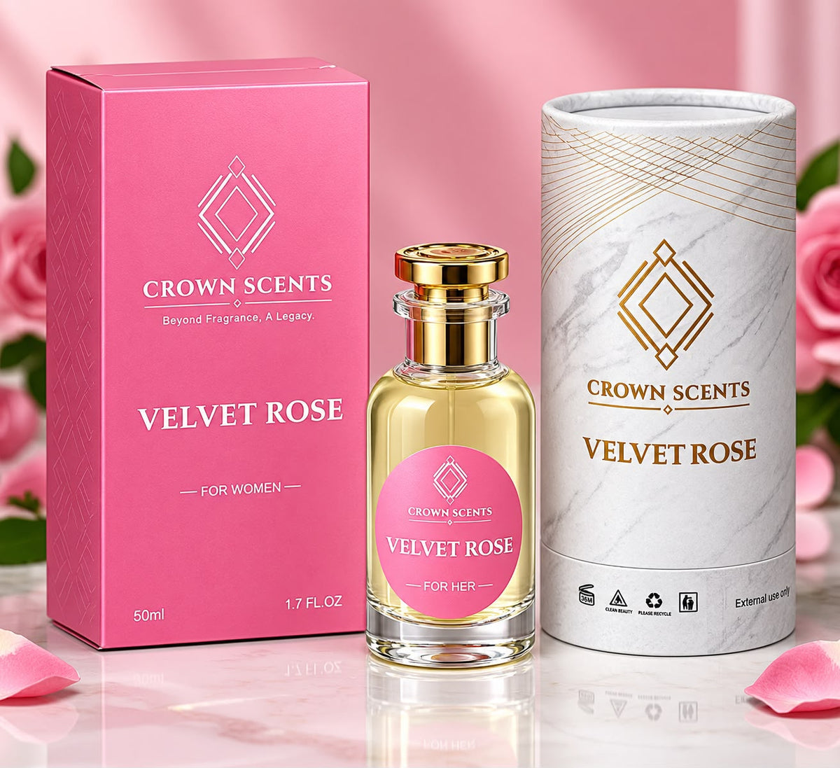 Velvet Rose Perfume - Pink Box Packaging